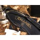 Chanel 7cm Heeled Pumps in Crinkled Black Horse Oil Leather with Silk Accents