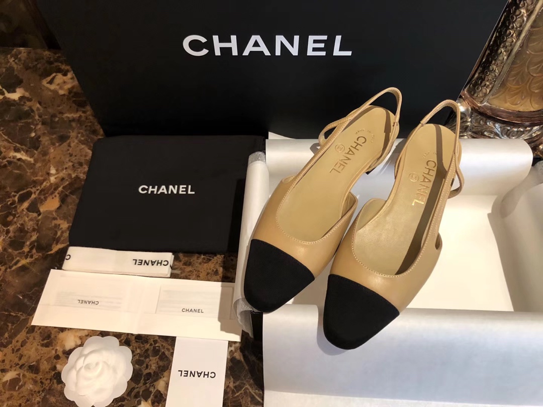 Chanel Slingback 2cm Flat with Ankle Strap - Leather Patchwork Series