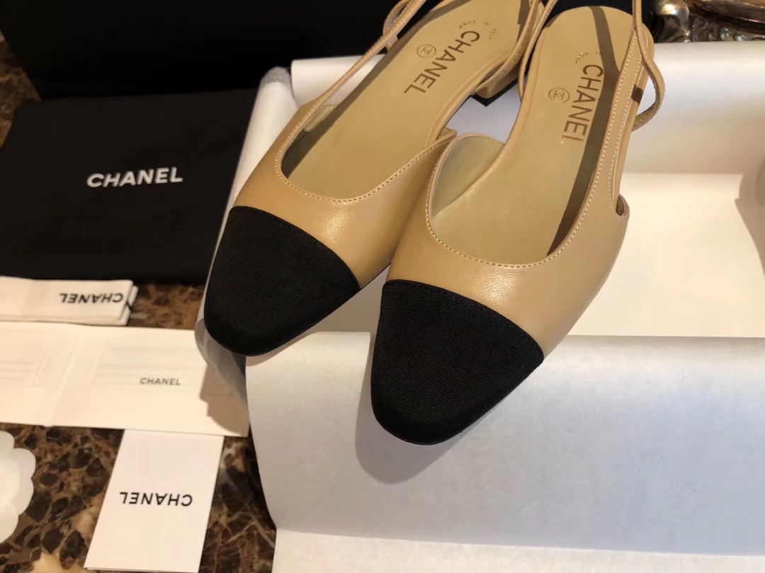 Chanel Slingback 2cm Flat with Ankle Strap - Leather Patchwork Series