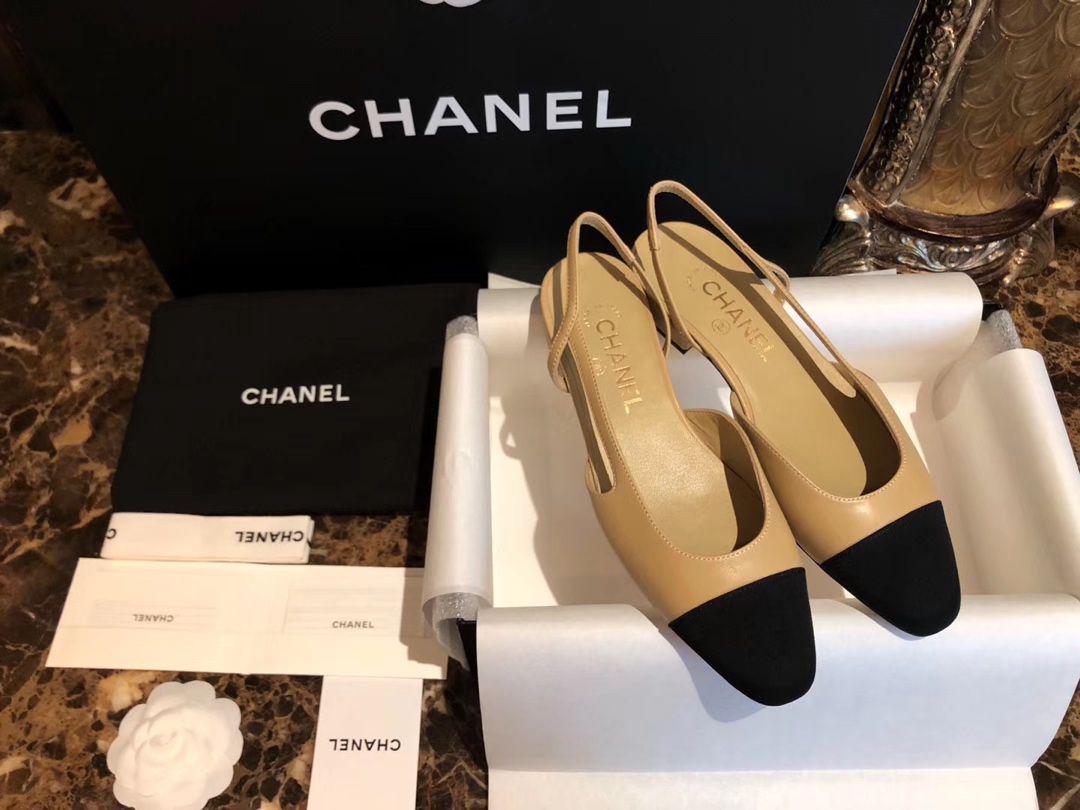 Chanel Slingback 2cm Flat with Ankle Strap - Leather Patchwork Series