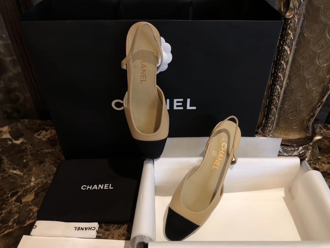 Chanel Slingback 2cm Flat with Ankle Strap - Leather Patchwork Series