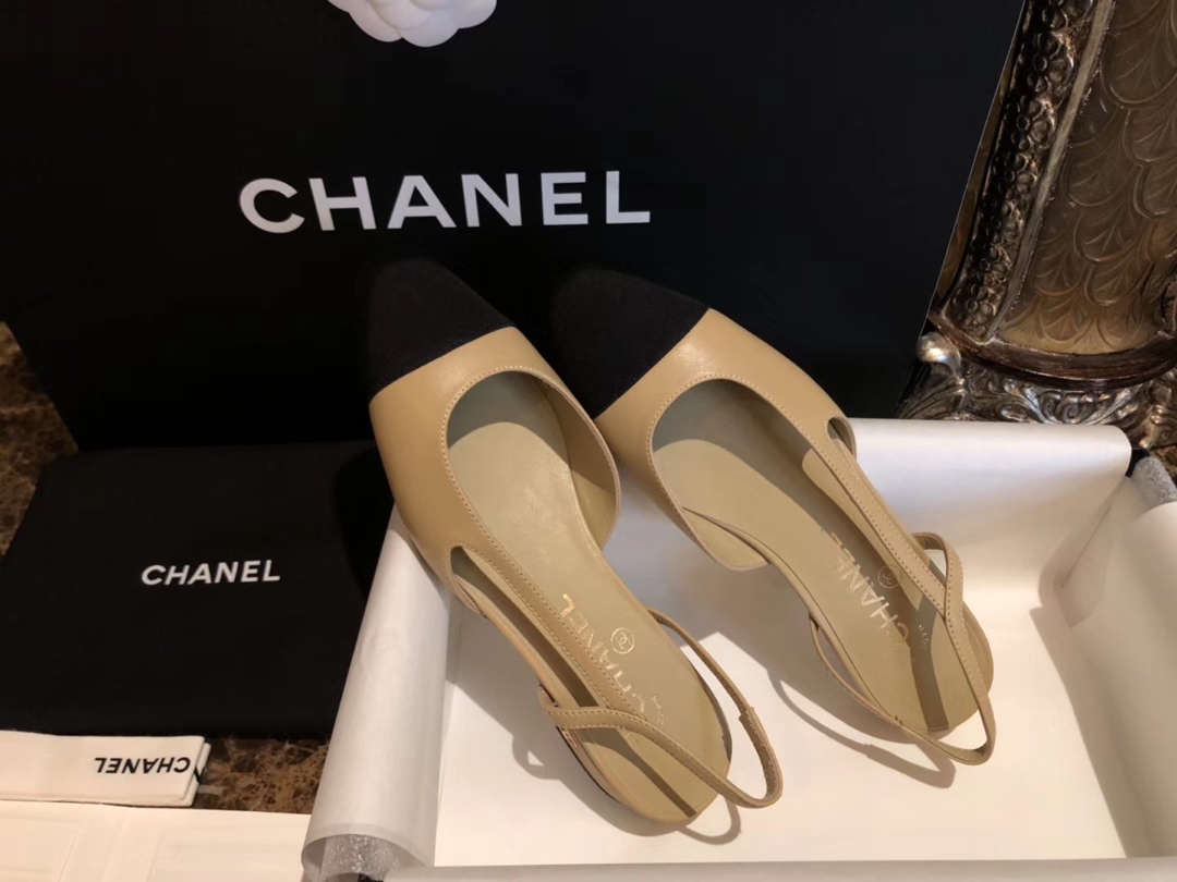 Chanel Slingback 2cm Flat with Ankle Strap - Leather Patchwork Series