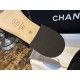 Chanel Black Glitter Flat Slingback Sandals