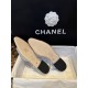 Chanel Silver Glitter Flat Slingback Sandals