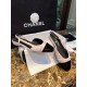 Chanel  22c Lina Belle Pink Velvet Flat Slingback 