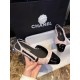 Chanel  22c Lina Belle Pink Velvet Flat Slingback 