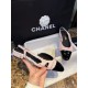 Chanel  22c Lina Belle Pink Velvet Flat Slingback 