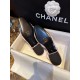 Chanel  22c Lina Belle Pink Velvet Flat Slingback 