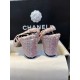 Chanel Lina Belle Pink Velvet High Heel Slingback - Adorable Fluffy Style with Pink Wool and Weaving Craftsmanship