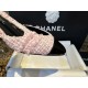 Chanel Lina Belle Pink Velvet High Heel Slingback - Adorable Fluffy Style with Pink Wool and Weaving Craftsmanship