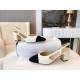 Chanel White Slingback - Italian Imported Hybrid Sheepskin,