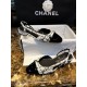 Chanel Black and White Bouclé Flat Shoes - Elegant Fusion of Calf Patent Leather