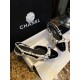 Chanel Black and White Bouclé Flat Shoes - Elegant Fusion of Calf Patent Leather