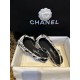 Chanel Black and White Bouclé Flat Shoes - Elegant Fusion of Calf Patent Leather