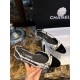 Chanel Black and White Bouclé Flat Shoes - Elegant Fusion of Calf Patent Leather