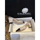 Chanel Lace Letter Almond High Heel Slingback