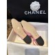 Chanel Pink Bouclé Flat Slingback Sandals - Six Shades of Pink Floral Weave with Black Satin