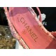 Chanel Pink Bouclé Flat Slingback Sandals - Six Shades of Pink Floral Weave with Black Satin