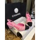 Chanel Pink Bouclé High Heel Slingback Sandals