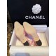 Chanel Pink Bouclé High Heel Slingback Sandals