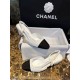 Chanel White Bouclé High Heel Slingback Sandals 