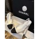 Chanel White Bouclé High Heel Slingback Sandals 