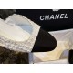 Chanel White Bouclé High Heel Slingback Sandals 