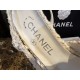 Chanel White Bouclé High Heel Slingback Sandals 