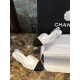 Chanel White Bouclé Flat Slingback Sandals 