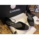 Chanel Vintage Square Toe Mary Janes in Black Suede