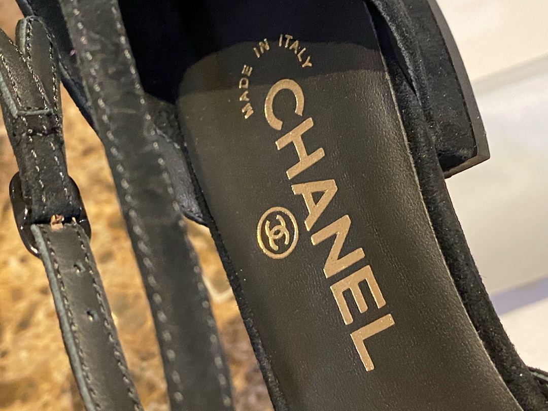 Chanel Vintage Square Toe Mary Janes in Black Suede