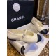 Chanel Classic White Mary Janes in Genuine Sheepskin, Adorned with Petite Double C Buckles for a Playful Twist