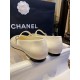 Chanel Classic White Mary Janes in Genuine Sheepskin, Adorned with Petite Double C Buckles for a Playful Twist