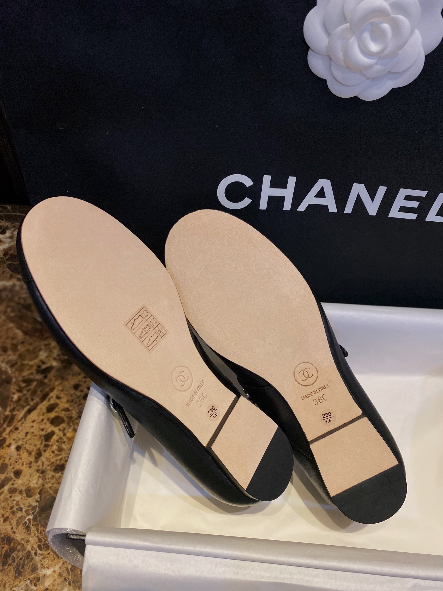 Chanel Cozy Black Mary Jane Flats in Supple Sheepskin, Comfort Guaranteed or Your Money Back! Subtle Side Logo for Understated Elegance, Timeless Grace