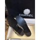 Chanel Genuine Sheepskin Black and Gold Mary Jane Lace-Up Shoes