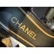 Chanel Genuine Sheepskin Black and Gold Mary Jane Lace-Up Shoes