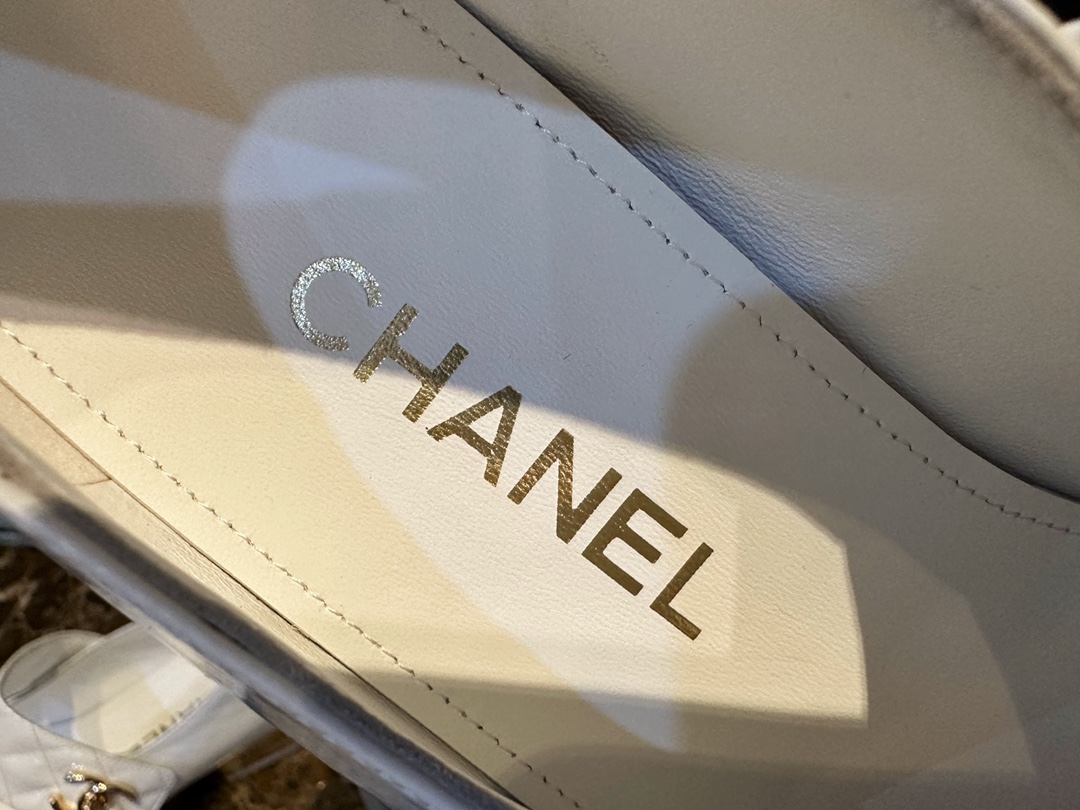 Chanel Bookbag Buckle Gold Heel Mary Jane