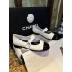 Chanel White Patent Leather Mary Jane - Black and White Calf Patent Leather Material Adds a Youthful Vibe