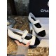 Chanel White Patent Leather Mary Jane - Black and White Calf Patent Leather Material Adds a Youthful Vibe