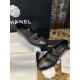 Chanel Double Strap Rhinestone Mary Janes - Black Pine Goat Leather Combined with Fine Lamb Leather