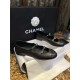 Chanel Double Strap Rhinestone Mary Janes - Black Pine Goat Leather Combined with Fine Lamb Leather