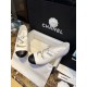 Chanel Black and White Double Strap Rhinestone Mary Janes, Black and White Goat Leather with White Genuine Leather Sole