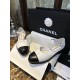 Chanel Platinum Mary Jane Lace-Up Shoes - European Vintage Charm with White and Black Goat Leather Combination