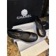 Chanel Black Mary Jane with Pearl Heels, Impeccable Design with Imported Burst Crackle Effect Calf Leather 