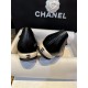 Chanel Black Mary Jane with Pearl Heels, Impeccable Design with Imported Burst Crackle Effect Calf Leather 