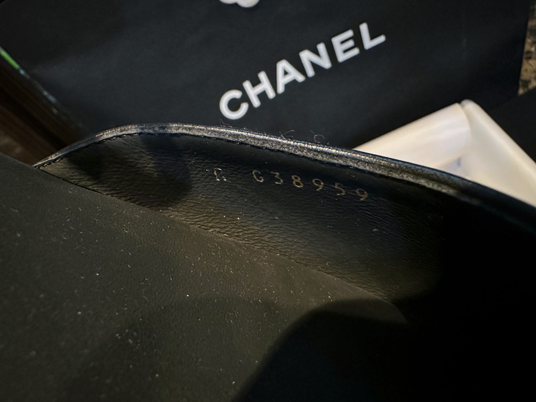 Chanel Glossy Black Mary Jane - Italian Imported Lamb Leather Combined with Patent Leather Toe, Classic Double C Logo, Embroidered Detailing ➕ Genuine Leather Sole