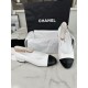 Chanel Pearl Button Black and White Contrast Mary Janes