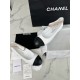 Chanel Pearl Button Black and White Contrast Mary Janes