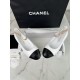 Chanel Pearl Button Black and White Contrast Mary Janes