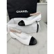 Chanel Pearl Button Black and White Contrast Mary Janes